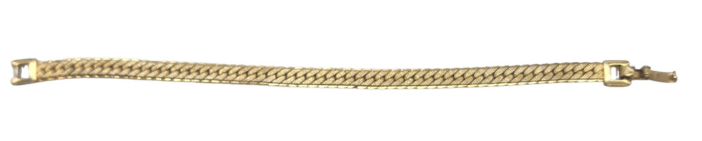 Vintage Monet Gold Toned Weaved Etched Bracelet 7"